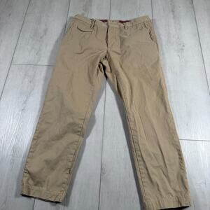 Men’s Incotex Venezia 1951 Chino Lino Luxury Pants 31x26 Khaki Linen Cotton